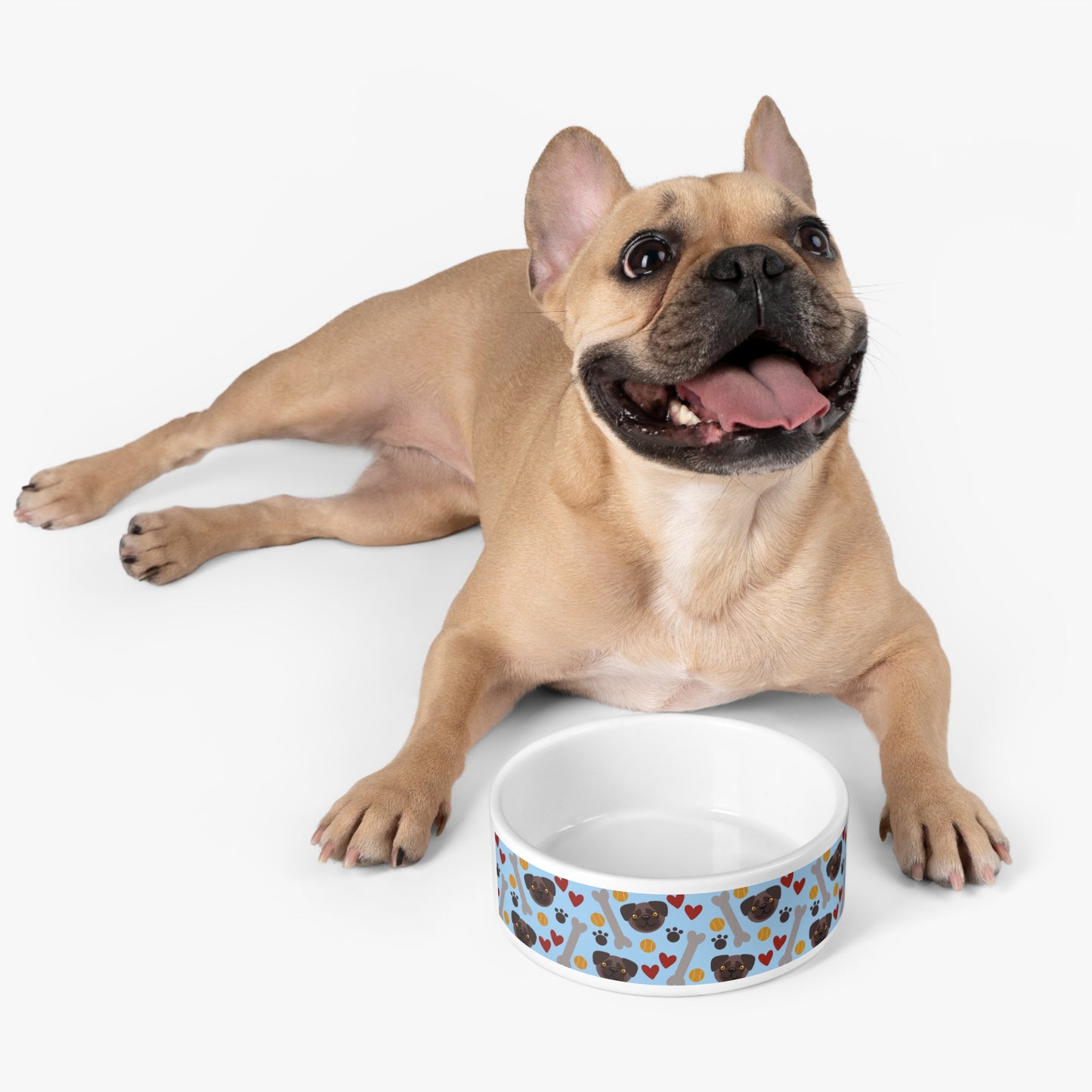 Cute Pug Love Pet Bowl - Durable & Fun Dog Dish