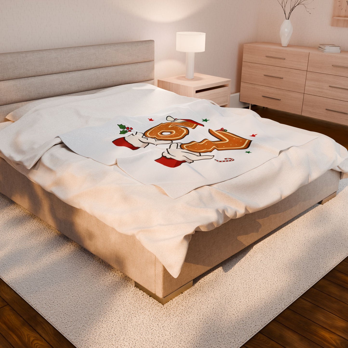 Christmas Gingerbread '6 7' Plush Blanket – Holiday Birthday Throw