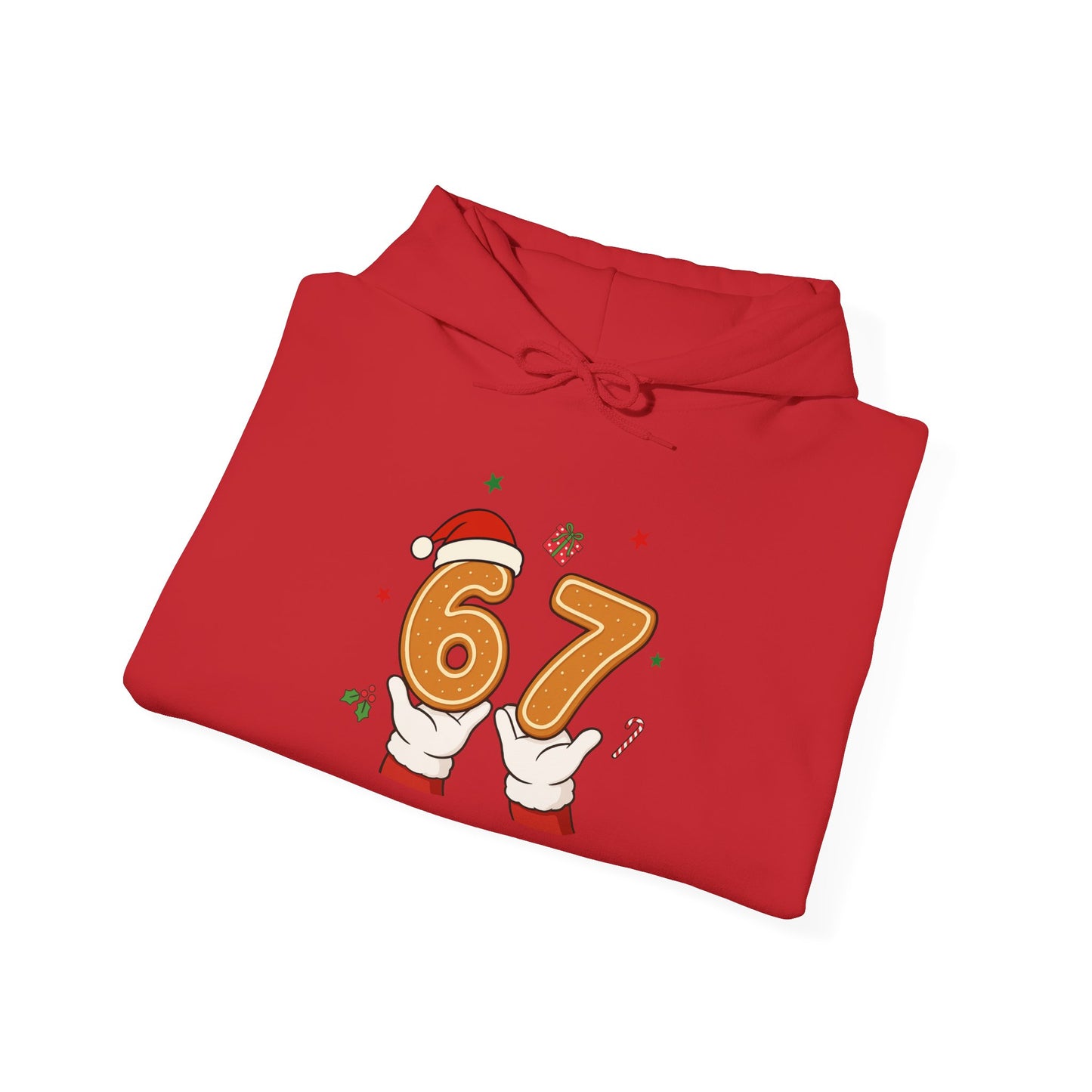 67 Christmas Hoodie – Festive Gingerbread Number 67 Holiday Sweatshirt