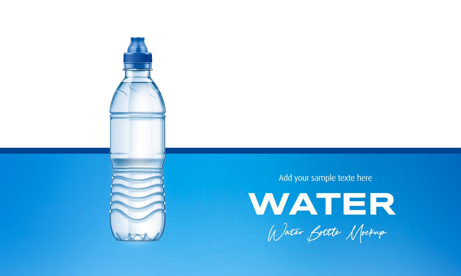 Plastic Water Bottle Mockup. 3D Rendering