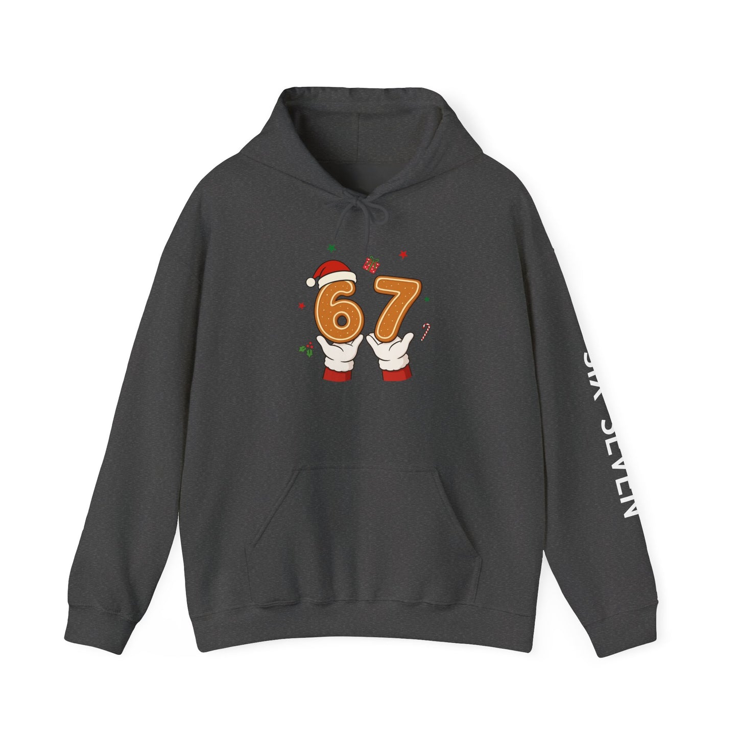 67 Christmas Hoodie – Festive Gingerbread Number 67 Holiday Sweatshirt