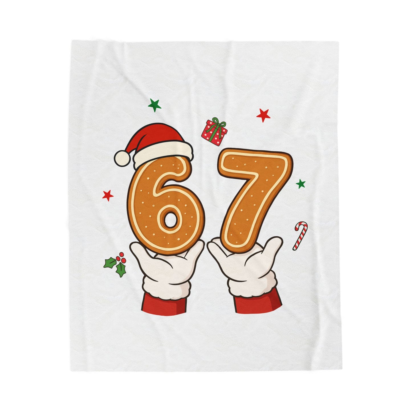 Christmas Gingerbread '6 7' Plush Blanket – Holiday Birthday Throw