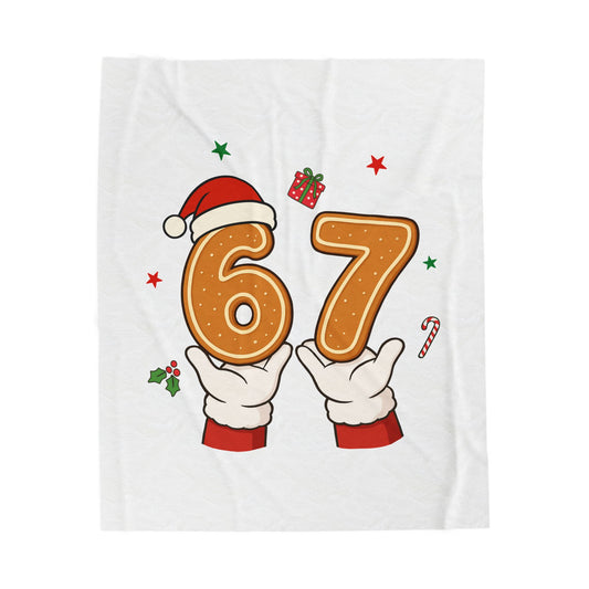 Christmas Gingerbread '6 7' Plush Blanket – Holiday Birthday Throw