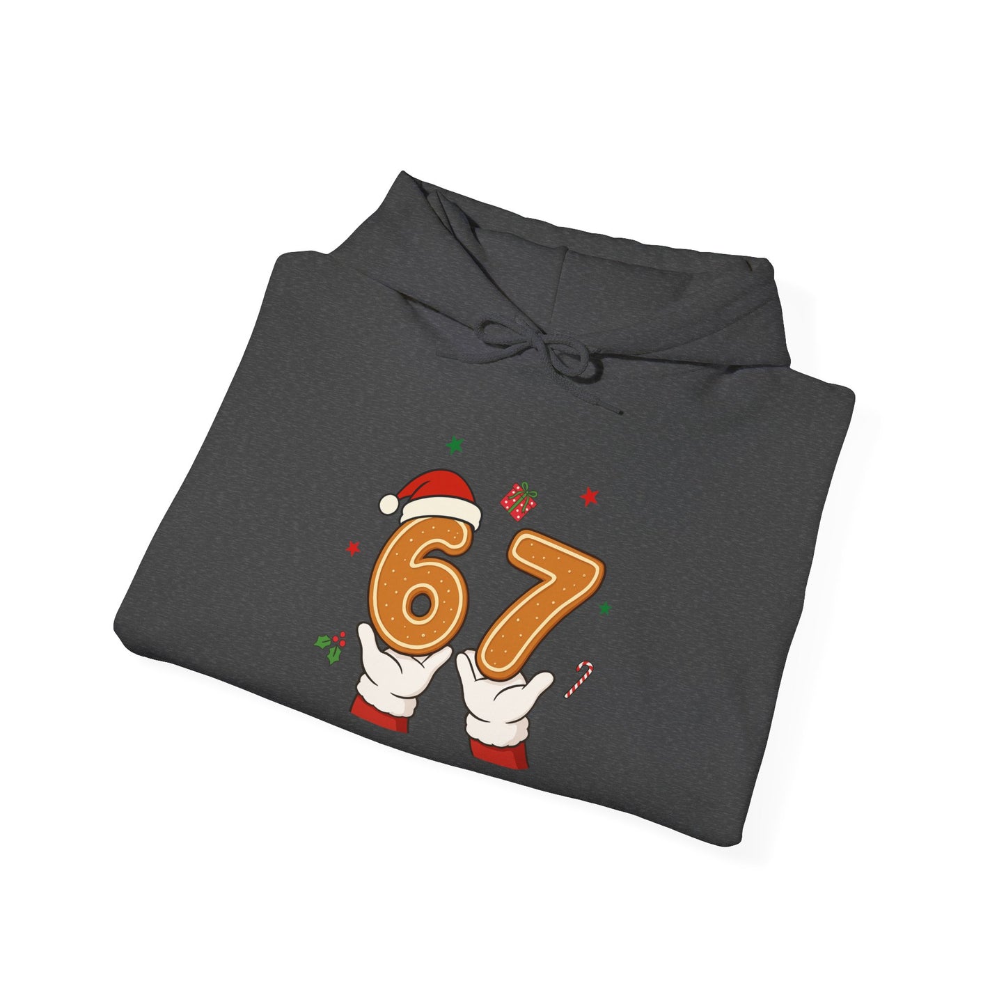 67 Christmas Hoodie – Festive Gingerbread Number 67 Holiday Sweatshirt