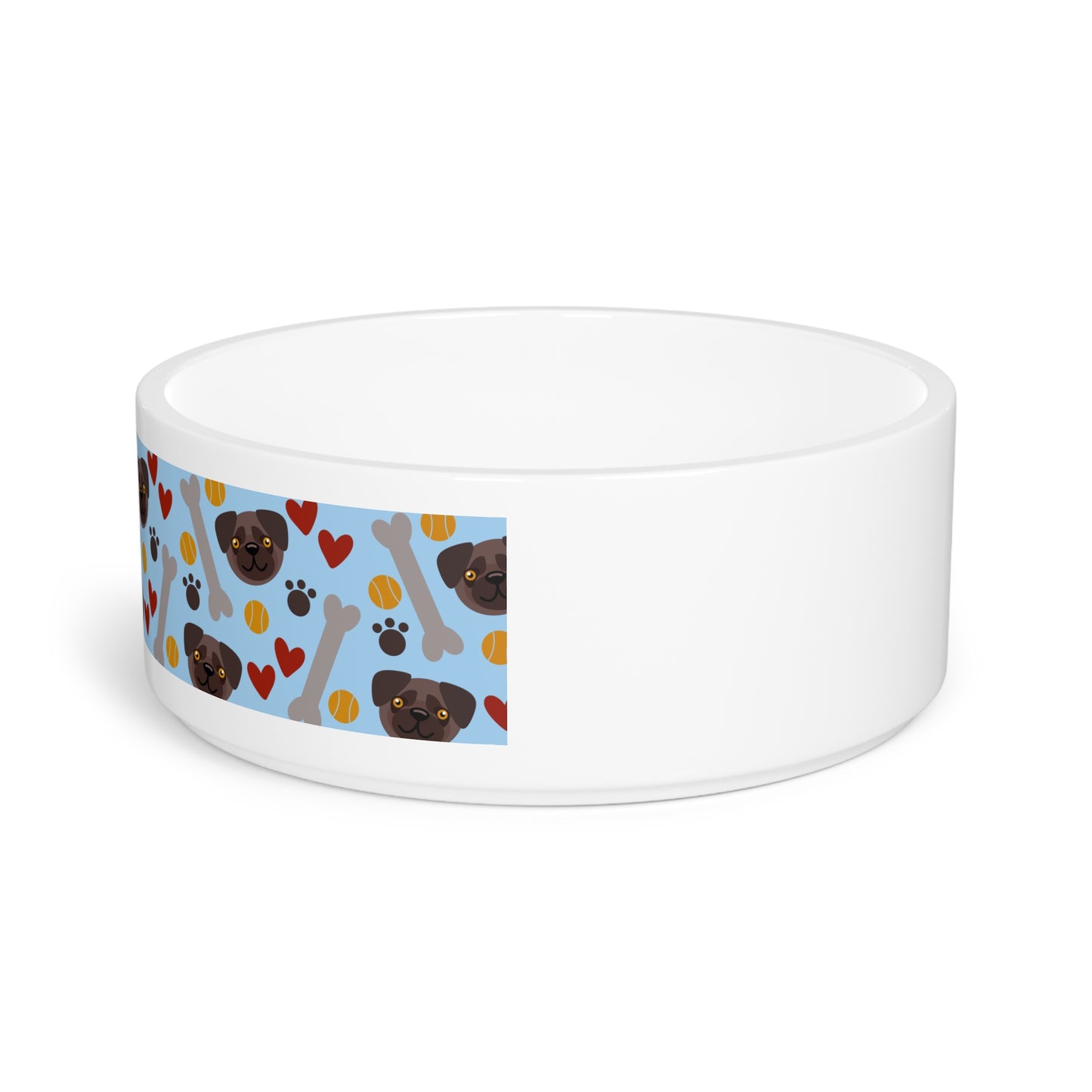 Cute Pug Love Pet Bowl - Durable & Fun Dog Dish
