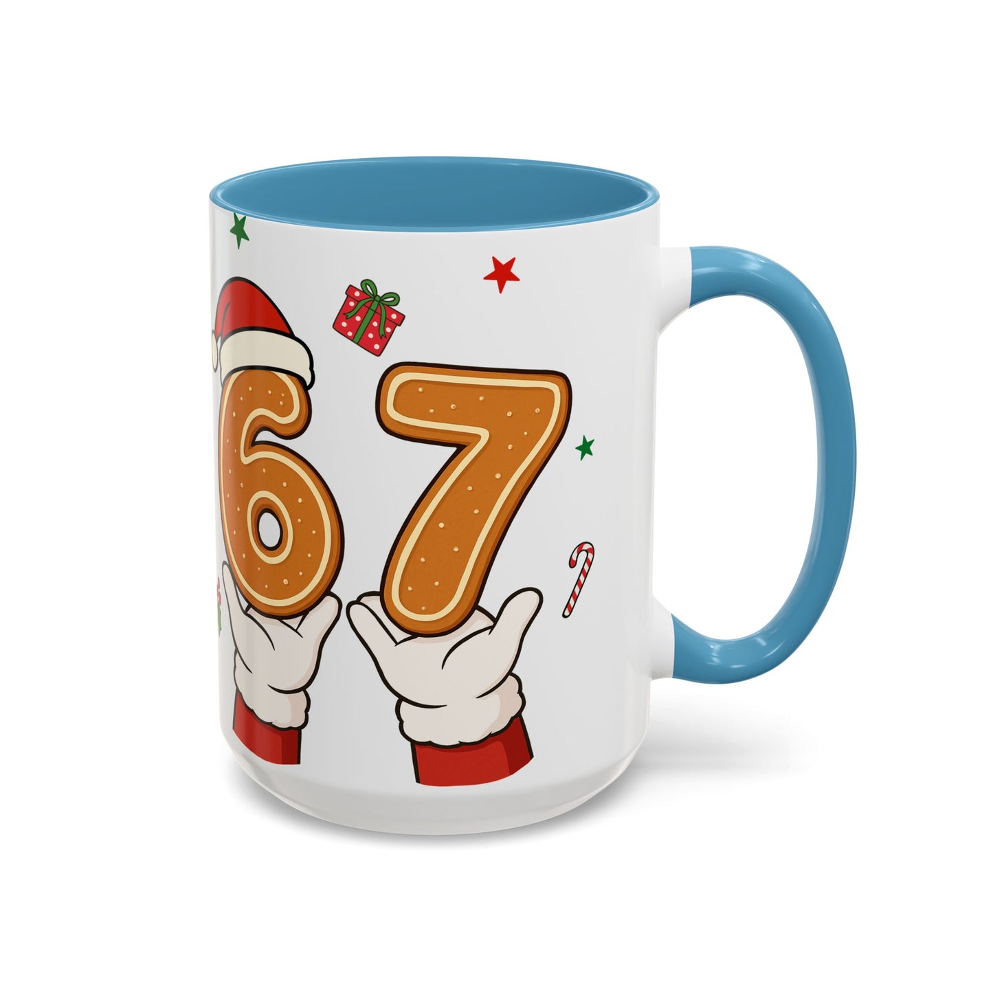 Christmas Number 67 Accent Coffee Mug — Festive Santa Gingerbread Design (11/15oz)