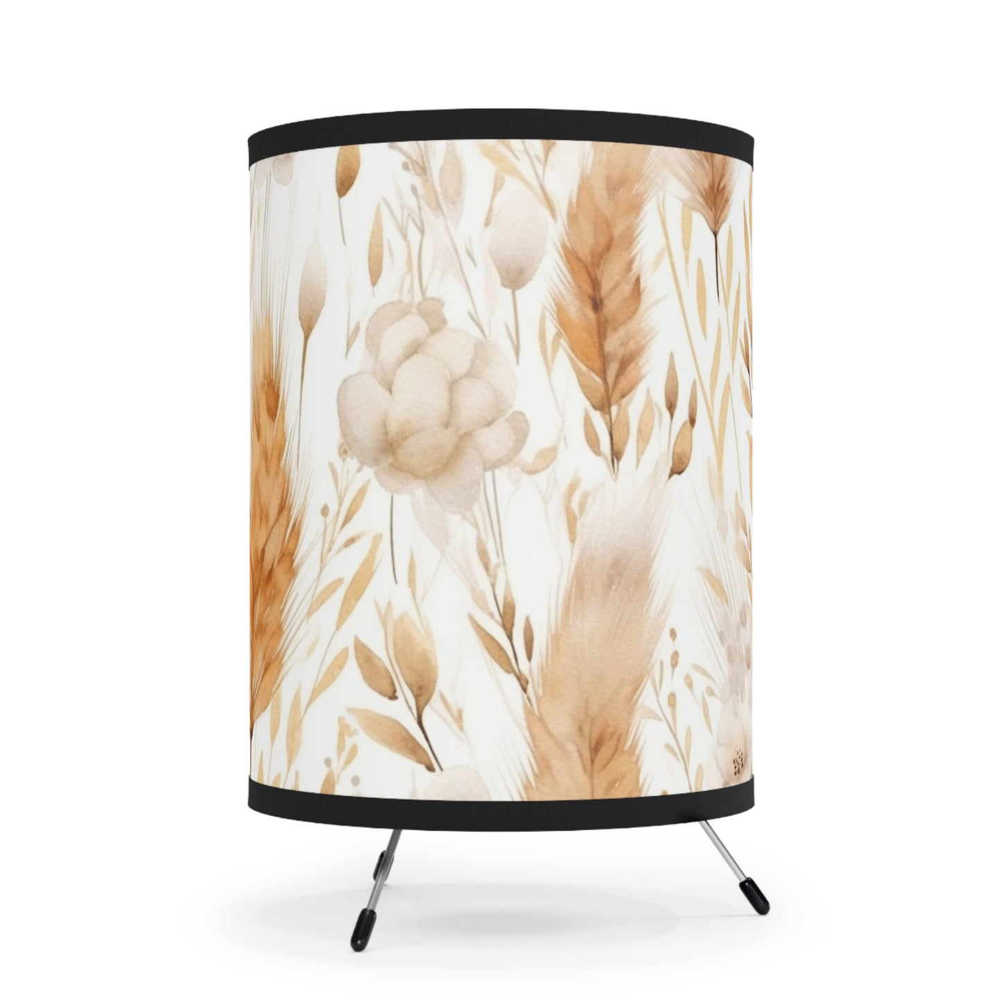 Boho Tripod Lamp with Floral Design Shade