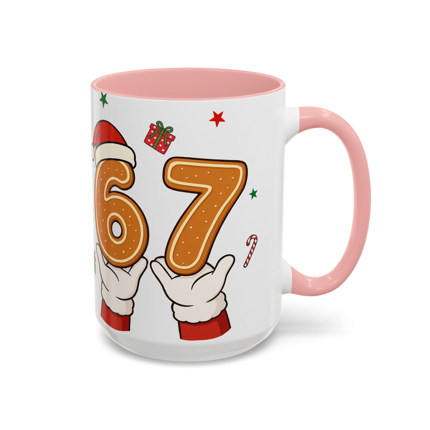 Christmas Number 67 Accent Coffee Mug — Festive Santa Gingerbread Design (11/15oz)