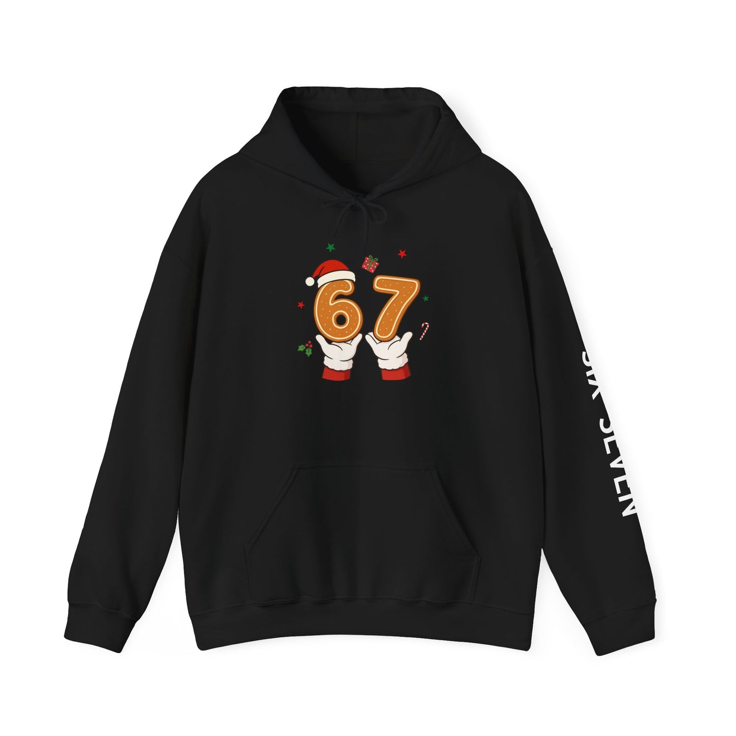 67 Christmas Hoodie – Festive Gingerbread Number 67 Holiday Sweatshirt