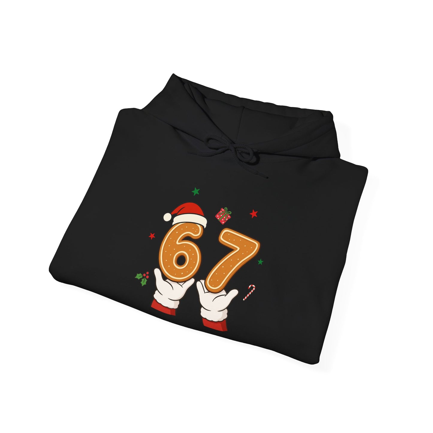 67 Christmas Hoodie – Festive Gingerbread Number 67 Holiday Sweatshirt
