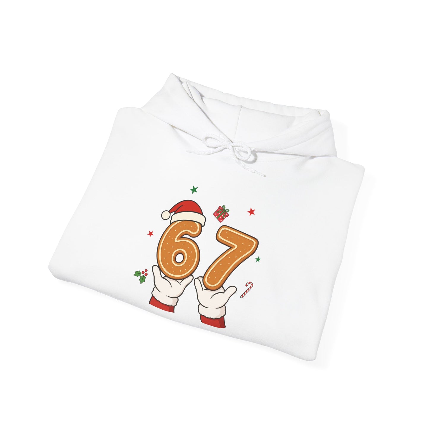 67 Christmas Hoodie – Festive Gingerbread Number 67 Holiday Sweatshirt