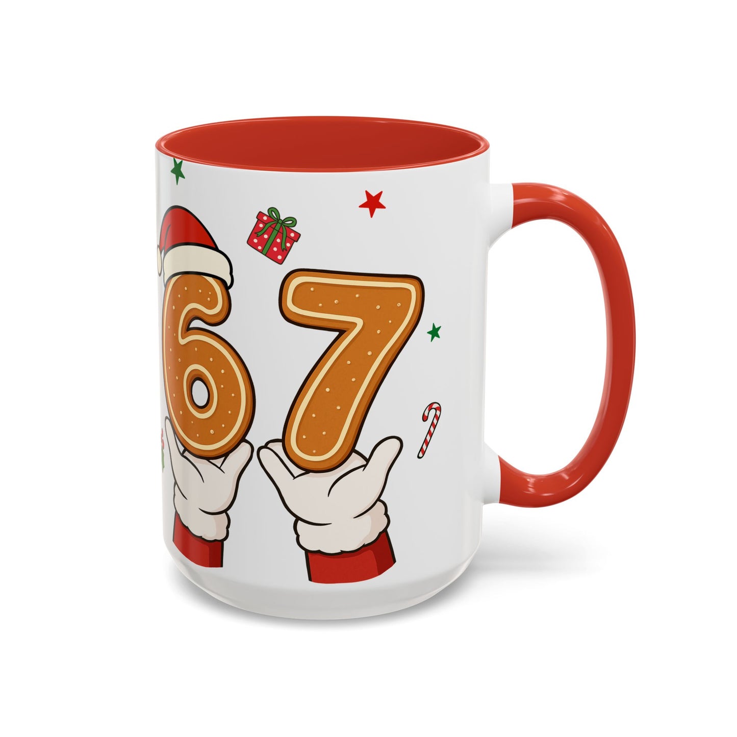 Christmas Number 67 Accent Coffee Mug — Festive Santa Gingerbread Design (11/15oz)
