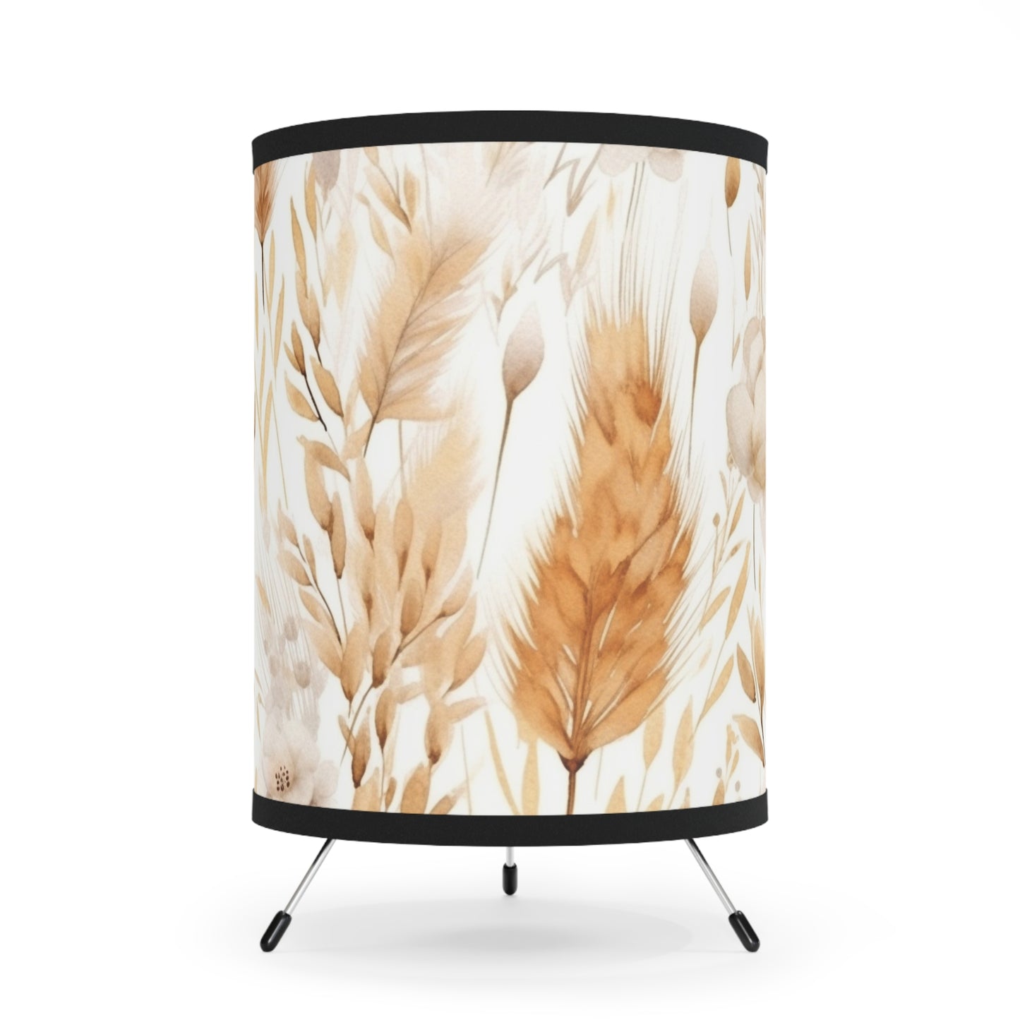 Boho Tripod Lamp with Floral Design Shade