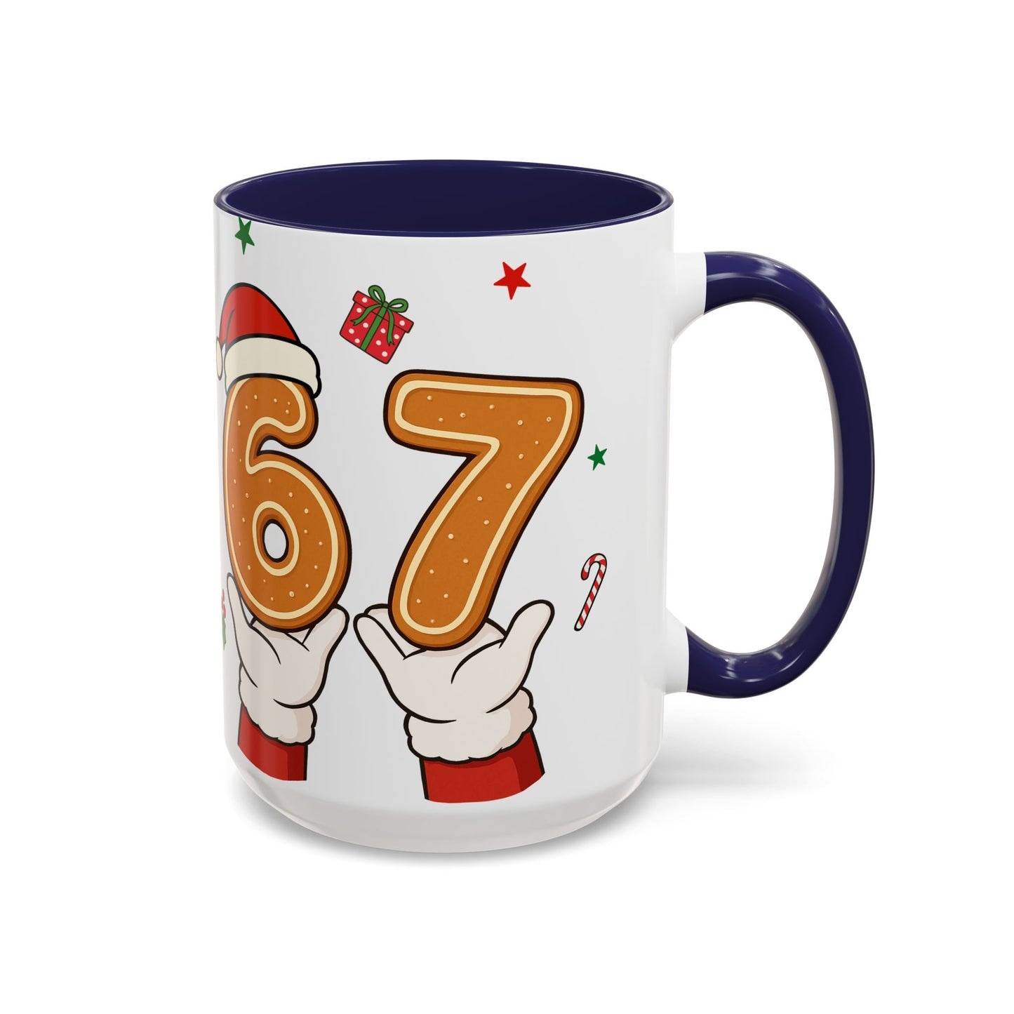 Christmas Number 67 Accent Coffee Mug — Festive Santa Gingerbread Design (11/15oz)