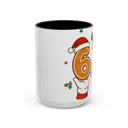Christmas Number 67 Accent Coffee Mug — Festive Santa Gingerbread Design (11/15oz)
