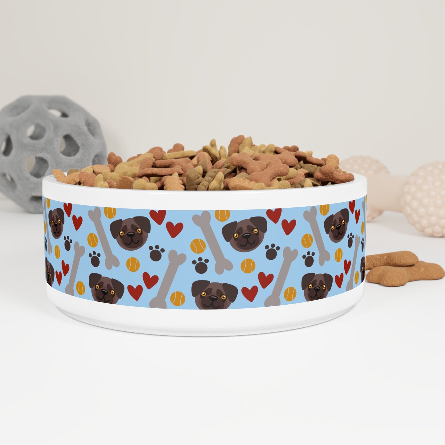 Cute Pug Love Pet Bowl - Durable & Fun Dog Dish
