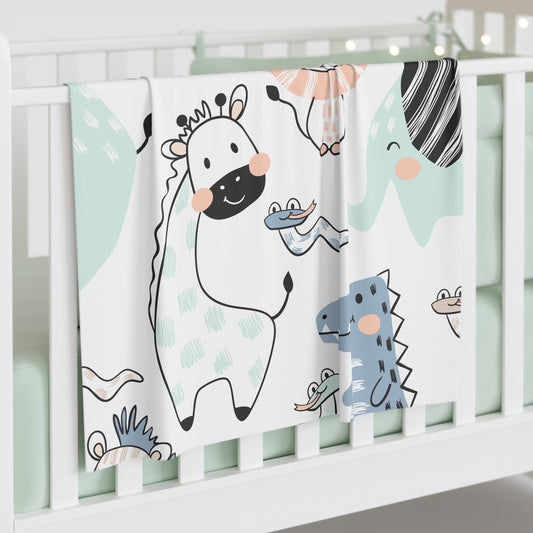 Adorable Animal Print Baby Swaddle Blanket - Perfect for Newborns & Baby Showers