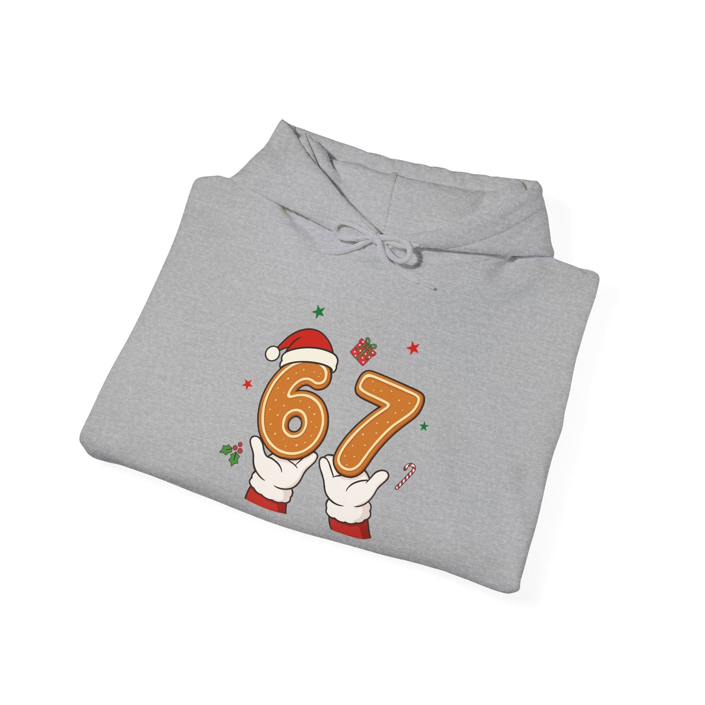 67 Christmas Hoodie – Festive Gingerbread Number 67 Holiday Sweatshirt