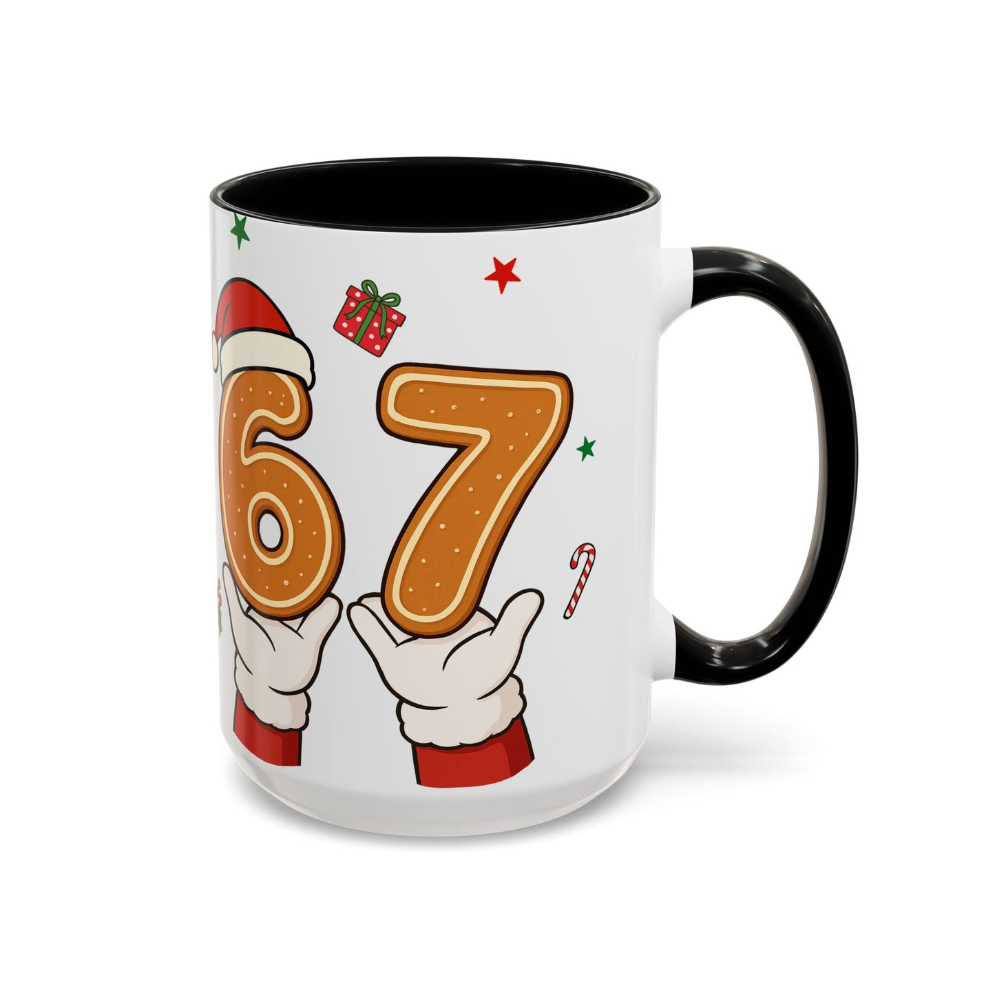 Christmas Number 67 Accent Coffee Mug — Festive Santa Gingerbread Design (11/15oz)