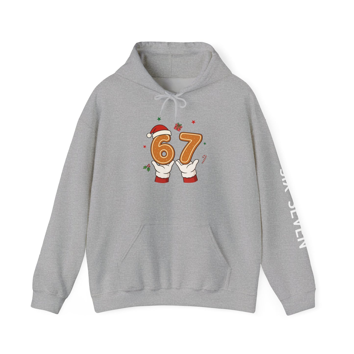 67 Christmas Hoodie – Festive Gingerbread Number 67 Holiday Sweatshirt