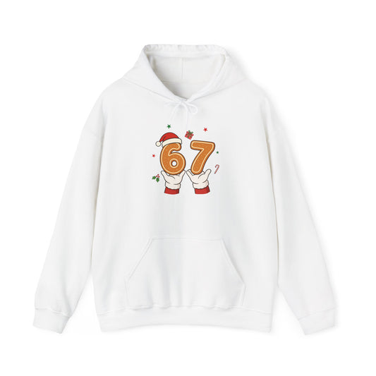 67 Christmas Hoodie – Festive Gingerbread Number 67 Holiday Sweatshirt